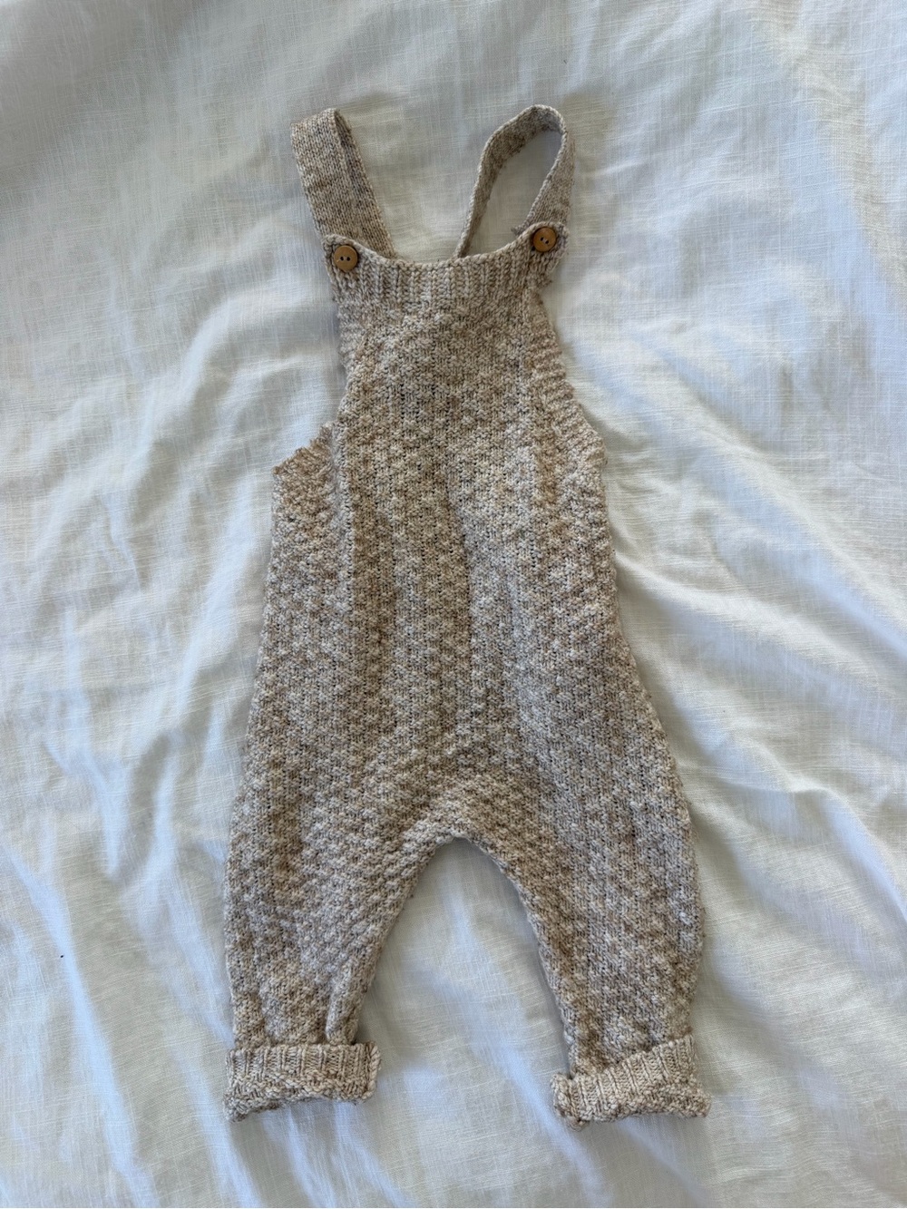 Zara Beige Heather Knit Overalls